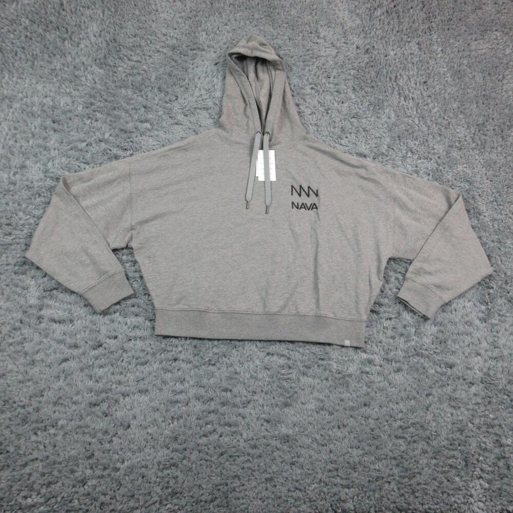Tasc Performance Hoodie Womens Medium Gray Studio Fleece Cropped Pullover NWT